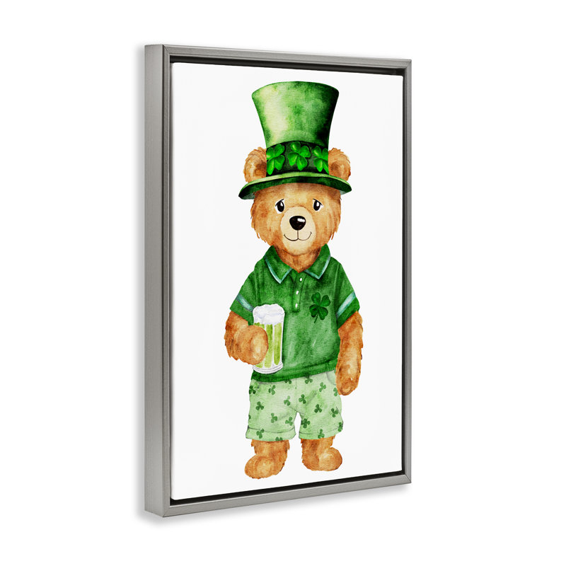 Cadre flottant Saint-Patrick, conception par Amy Hall, Cadre flottant gris lustré, H 25 po x l 17 po