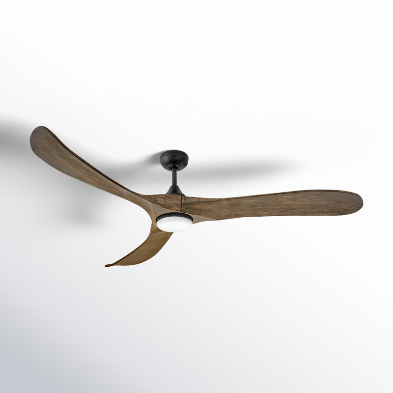Ventilateur de plafond à DEL AllModern Reze, Bois flottant
