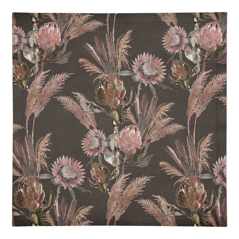 Serviette Protea Blooms, Gris anthracite