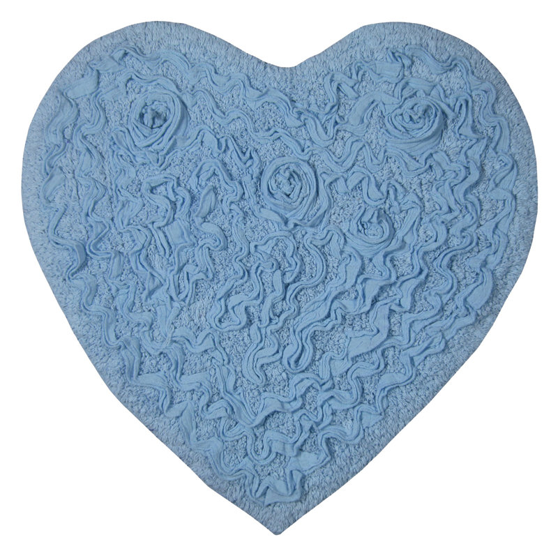 Tapis de salle de bain, L 25 po x L 25 po, Bleu ciel