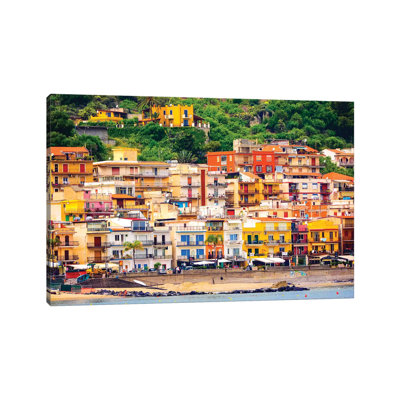 Italy, Sicily, Taormina. Beach Giardini Naxos by Terry Eggers - Wrapped Canvas Photograph