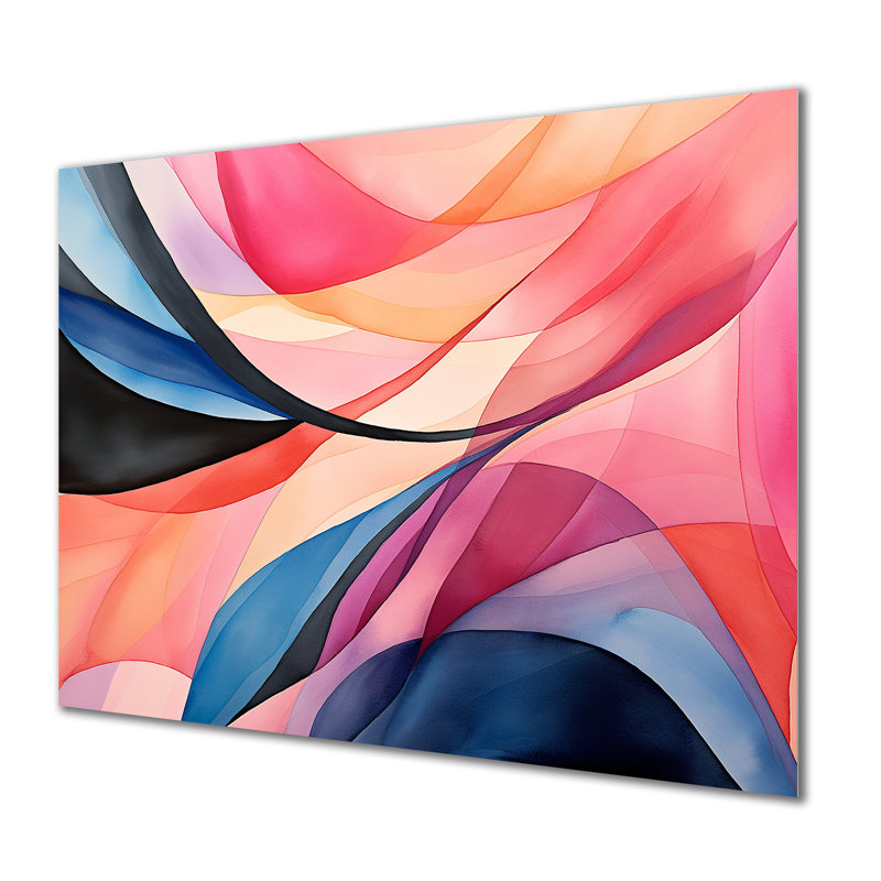 Motif géométrique de couleurs douces V - art mural géométrique en métal MT137590, H 24 po x l 32 po x P 1 po