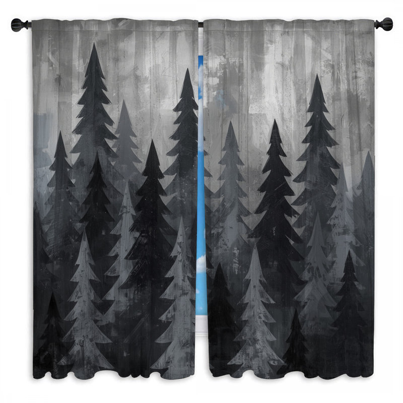 Rideaux gris obscurcissant gris forêt et rideaux obscurcissant - 2 panneaux, 20 po x 50 po - 2 panneaux