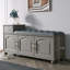 Banc de rangement gris rembourré pour chaussures
