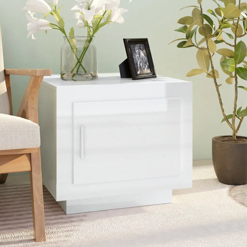Jahna Solid Coffee Table with Storage, Gloss White