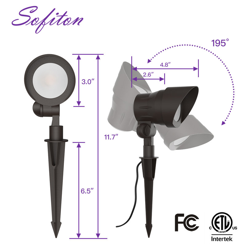 Bronze 4-Pack Low Voltage LED Landscape Spotlights
