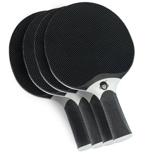 Bonoboo Charcool Black Outdoor Table Tennis Paddle - Gift Ping Pong Racket (Set of 4)
