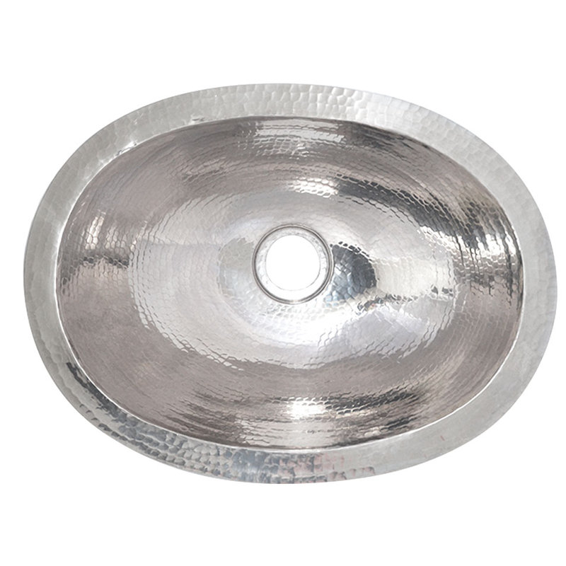 Baby Classic Copper Oval Undermount Bathroom Sink, Polished Nickel