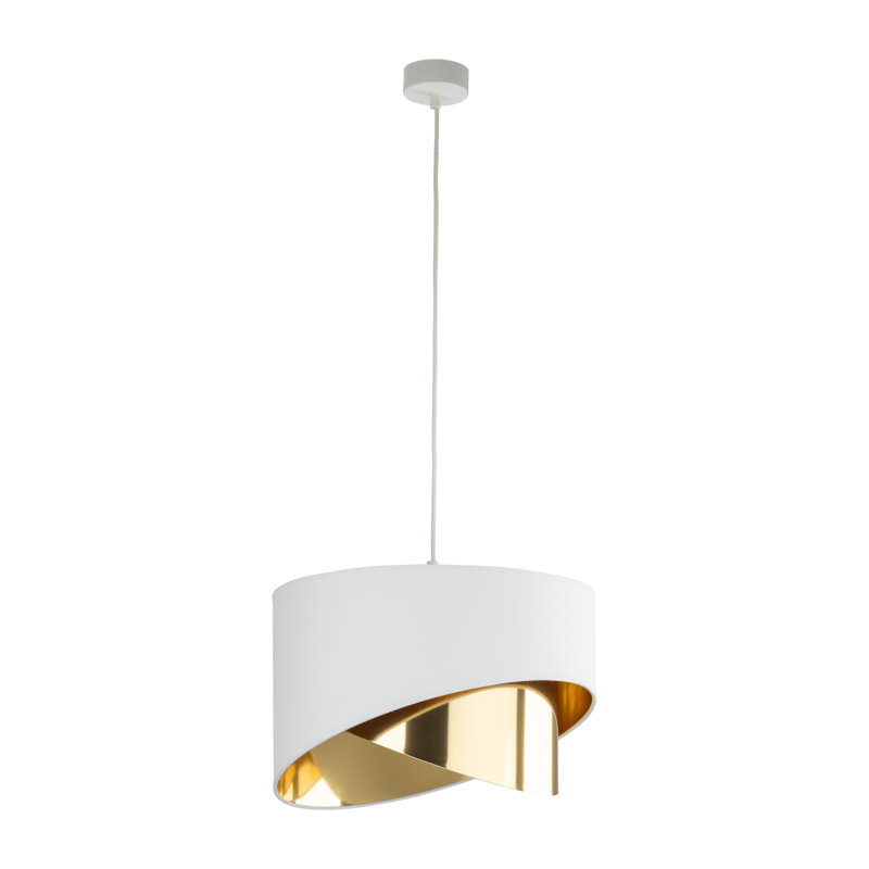Bahati 1 - Light Drum Pendant, White/Gold