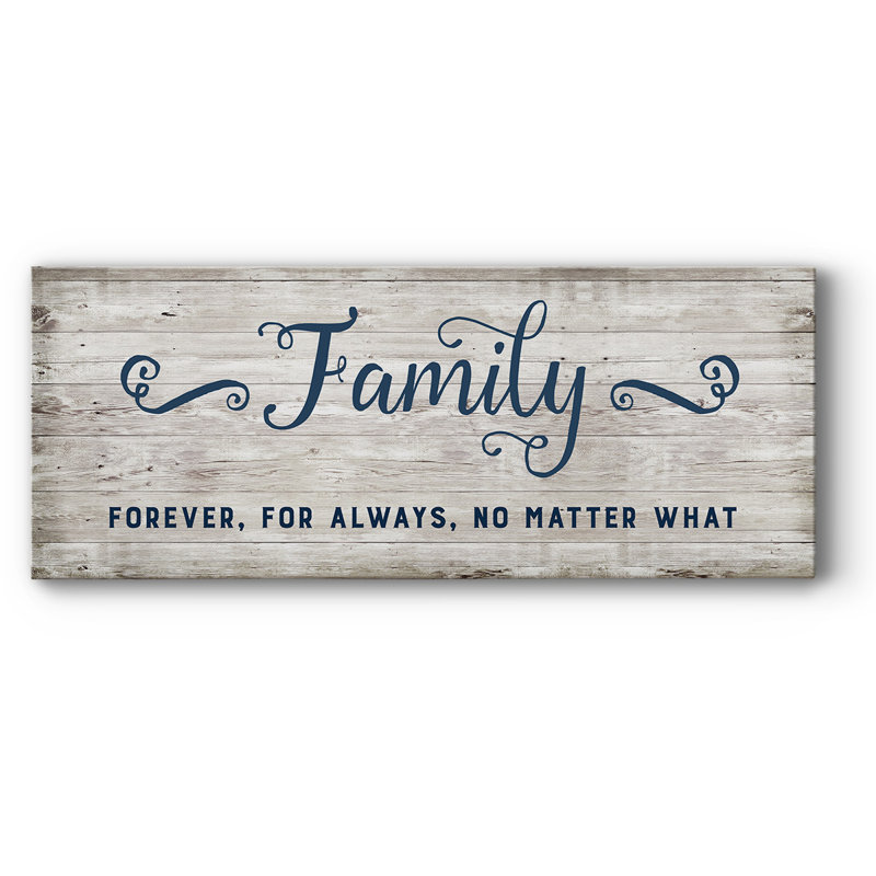 «Family Forever», toile tendue avec châssis, H 20 po x l 50 po x P 1,5 po