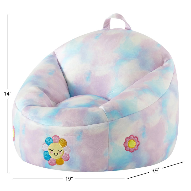 Fauteuil à billes Squishy, Polyester bleu sarcelle / rose
