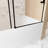 Matt Black Single Sliding Shower Door 56 - 60 "w X 60" H, 1/4 "(6 Mm) Tempered Glass, Proof Film, Stainless Steel Handle, Square Tube Track, American Bathroom Style, Large Wheels For Smooth And