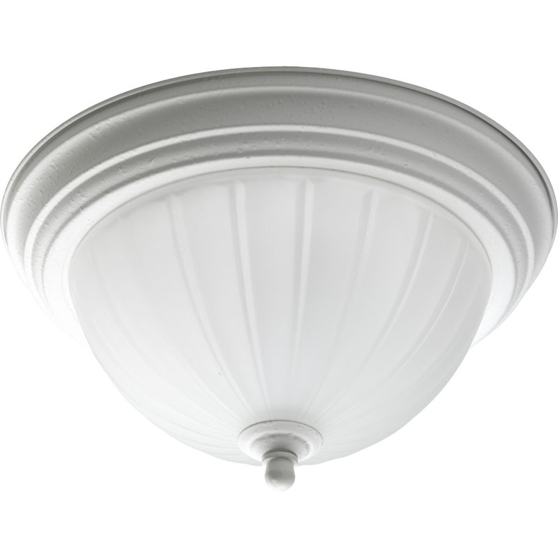 Bodnar Glass Flush Mount, Brushed Nickel, Medium Base, 6" H x 11.38" W