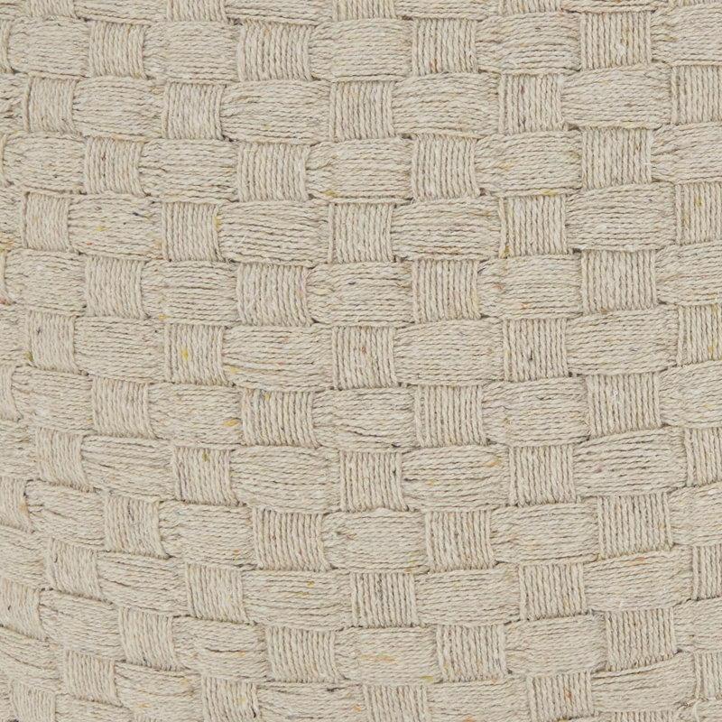 Housse de coussin texturée tissée gaufrée, Polyester, Ivoire ivoire