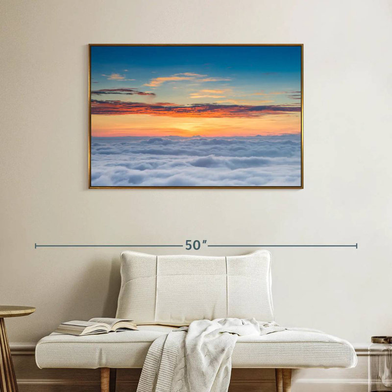 Sunscape Cloudscape, Cadre flottant doré, 40 po x 27 po