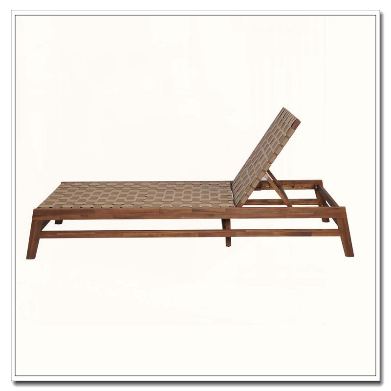 Outdoor Rope Chaise Lounge, Light Brown,Mocha