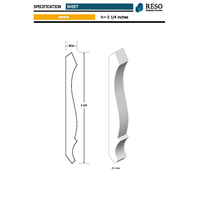 Moulure de pin 5,25 po x l 96 po x P 0,56 po 10 pièces 80 pi.