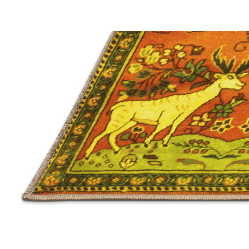 Washable Animal Print Indoor Rug, Rectangle 3' x 5'