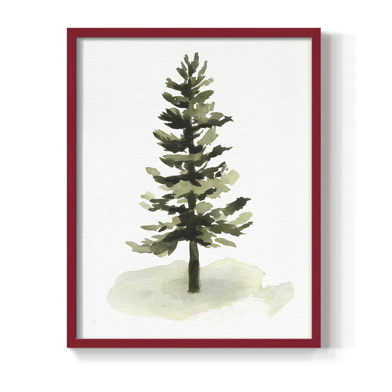 «Watercolor Pine II», H 30 po x l 24 po, Rouge