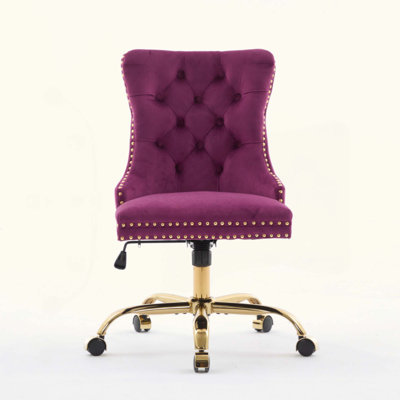 Furniture Office Chair,Modern Upholstered Tufted Button Office Chair With Metal Base,Adjustable Desk Chair Swivel Office Chair by Mercer41