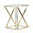 Kierstyn Metal Gold Side End Accent Table with Marble Top Set