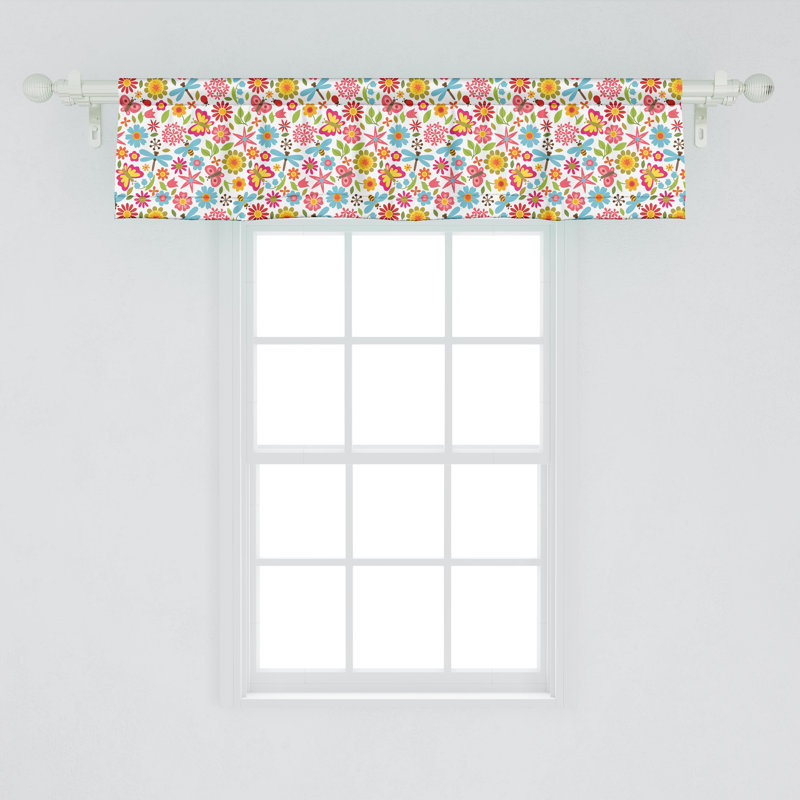 Multicolore cantonnière à fleurs Ambesonne, L 54 po x L 12 po