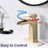 Waterfall Single Handle Bathroom Faucet In Brushed Gold. Deck-Mounted For Sinks. Stainless Steel. Pop Up Drain & Overflow. Accurate Water Flow Control. 1.2 Gpm. 9/16 In. Connection Size. 5.9 Spout-128724077