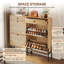 Armoire de rangement à chaussures 2 portes avec façades en rotin et tiroir / organisateur de hall d'entrée autoportant avec tablette réglable