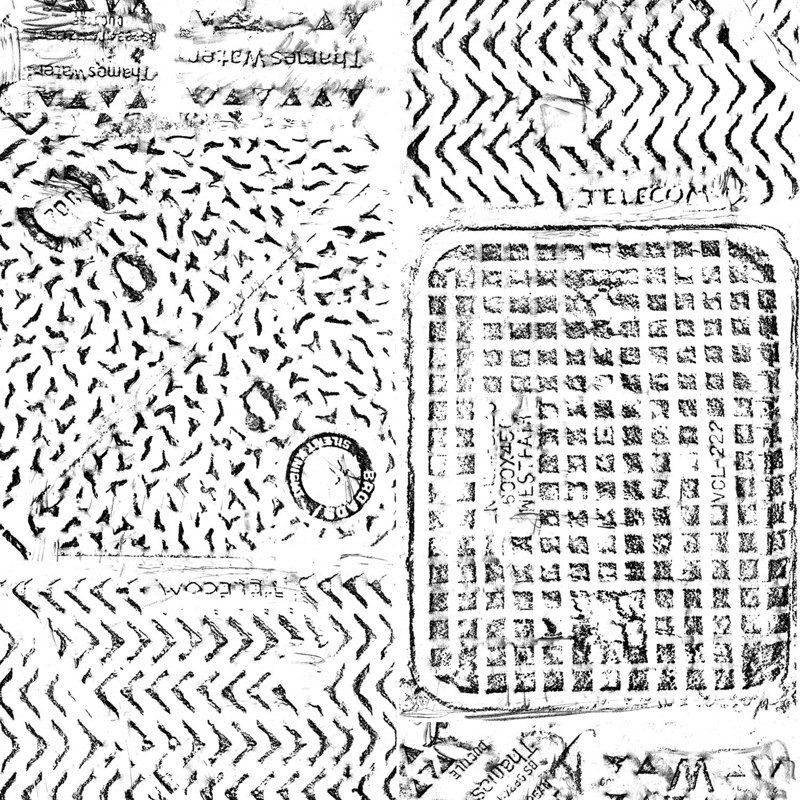 Thames, Non-Woven, Black on White