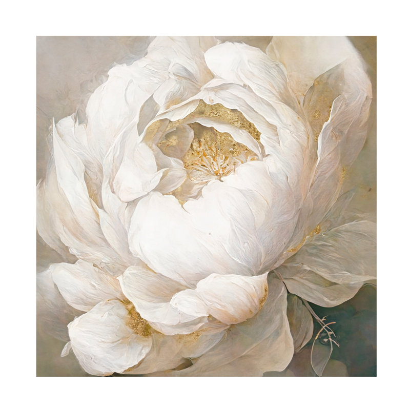 Art sur toile, boliche de pivoine Sasha, H 24 po x l 24 po