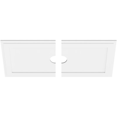 38"W x 19"H x 4"ID x 13 1/4"C x 1"P Rectangle Architectural Grade PVC Contemporary Ceiling Medallion, Two Piece