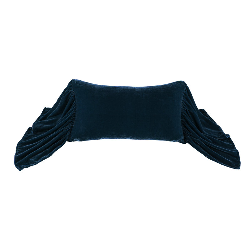 Coussin décoratif à volants Stella, Bleu minuit