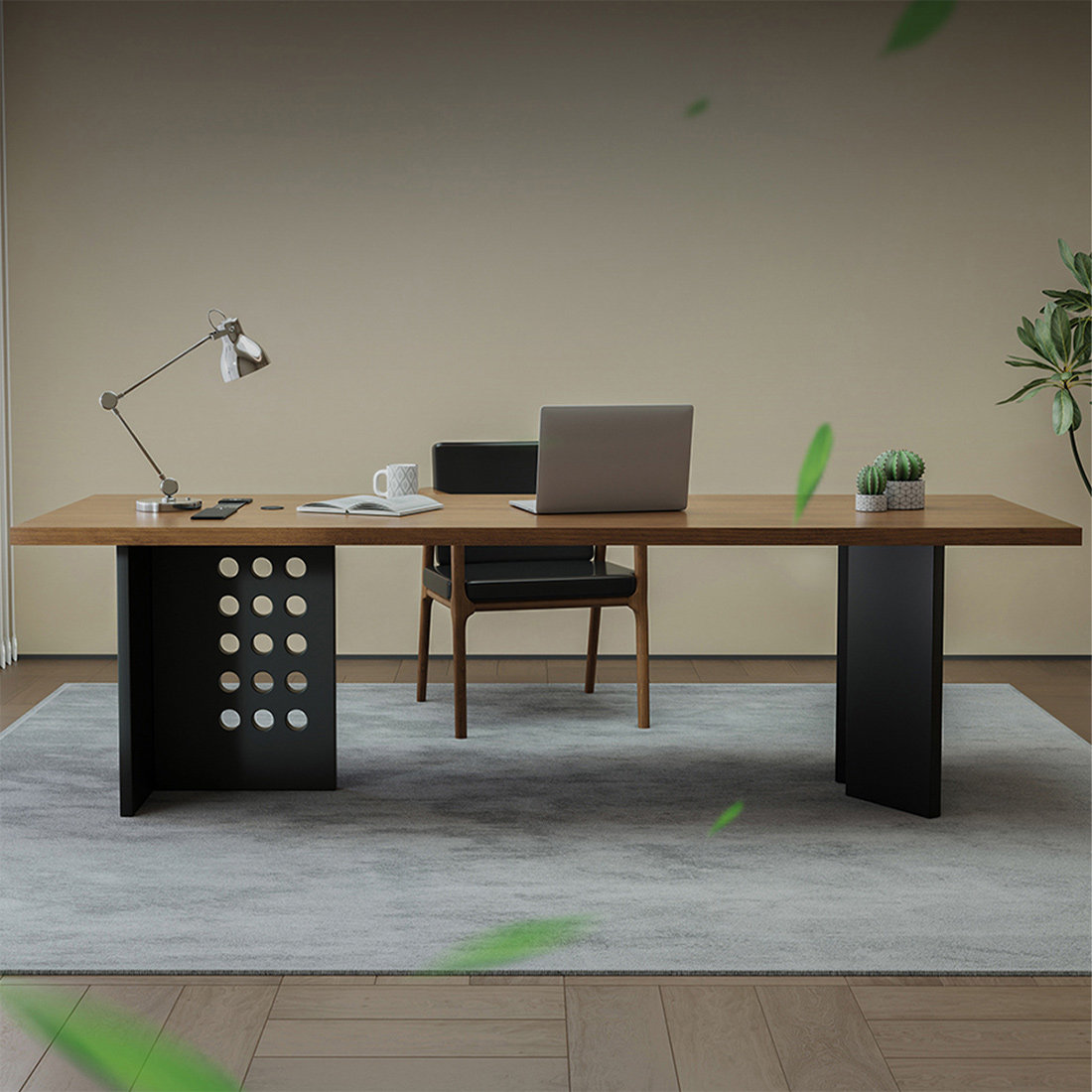 East Urban Home Nut-Brown Rectangular Solid Wood desk - Wayfair Canada