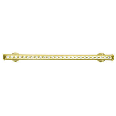 Cache 8 inch center to center pull with center decorated with swarovski crystals in finish Florentine Gold