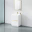 Meuble-lavabo de 24 po avec lavabo, blanc brillant. Facile à installer. Rangement généreux. Comptoir en résine de qualité. Armoire en bois pré-assemblée pour plus de simplicité. Bois