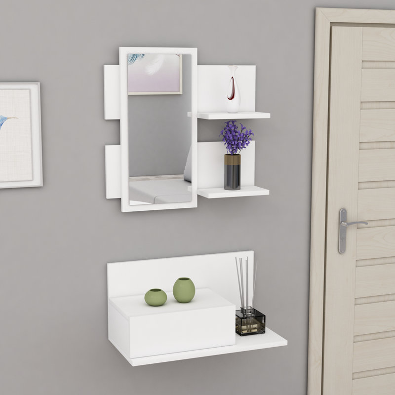 Emmitte Mirror, White