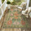 Tapis d'extérieur lavable à motif floral vert campagne 5X8, tapis en filet à séchage rapide antidérapant pour cour arrière-552639590-553009471