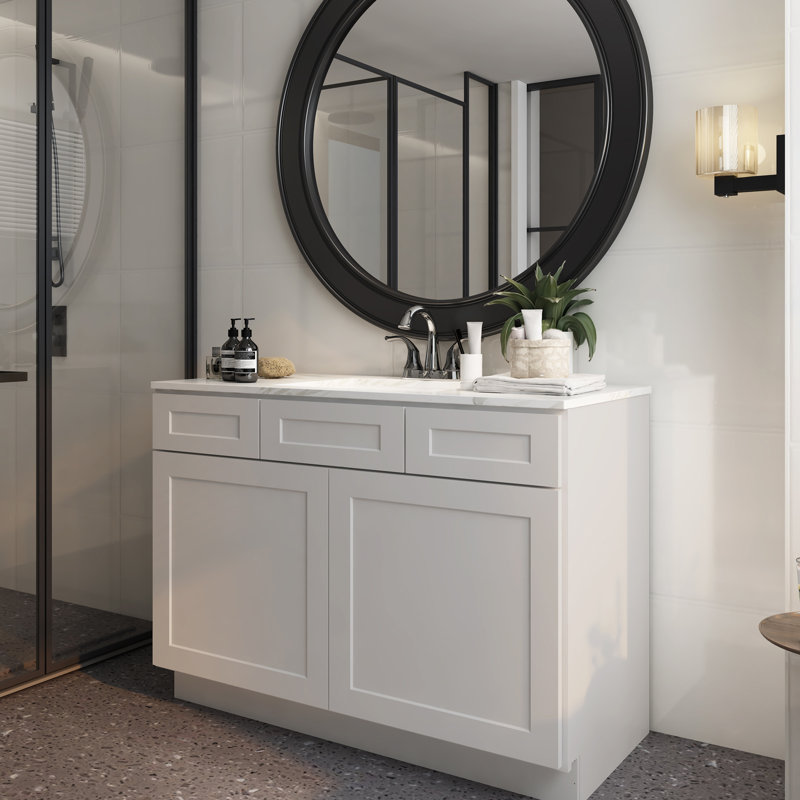 Armoire de base pour évier Homeibro, portes à fermeture douce, pour la salle de lavage, la salle de douche, la buanderie