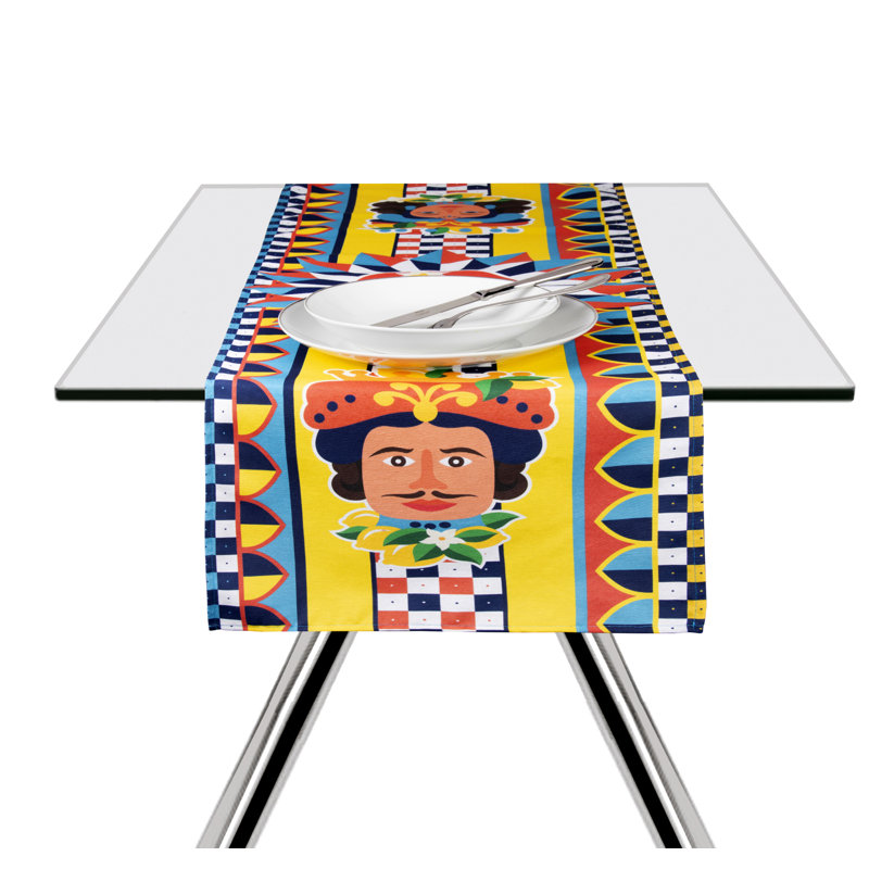 Excelsa table runner Sicilian Rhapsody cotton 45x140 cm multicolor