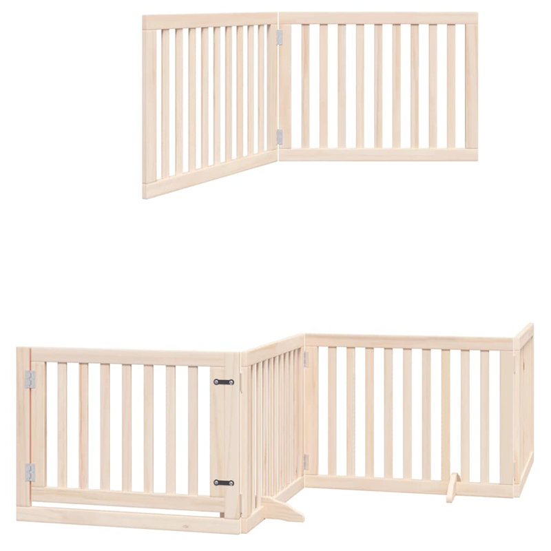  Ensemble de 8 portes pour chien en bois de peuplier naturel d'une longueur totale de 252 po