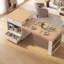 Îlot de cuisine 78,8 po avec table de salle à manger extensible à 3 niveaux-1136916045