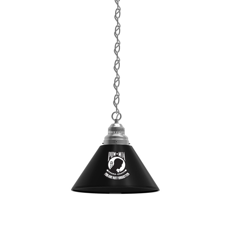 Luminaire suspendu conique à 1 lumière US Armed Force, Chrome, POW / MIA