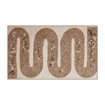 Machine Washable Brown Area Rug