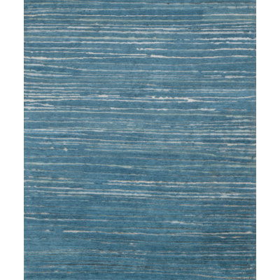Tapis bleu océan noué à la main Hermitage