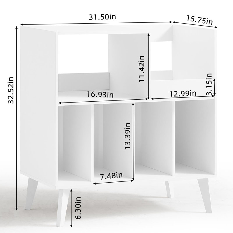 Large Record Player Stand, White