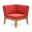 Table basse rouge - fabrication en bois, sièges à lattes populaires, coussins d'eau, bois multicolore, jolis détails, housses de coussin, finition