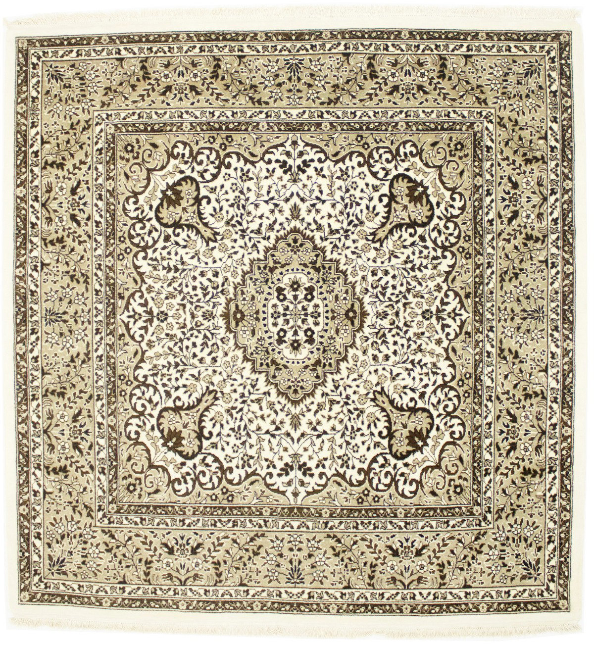 Square Cream Rug Bloomsbury Market Cream Floral Kirman 6X6 Handmade Oriental Square Rug ...