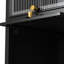 Armoire de rangement contemporaine avec quatre portes en verre, noir pour un espace de vie élégant rehaussant