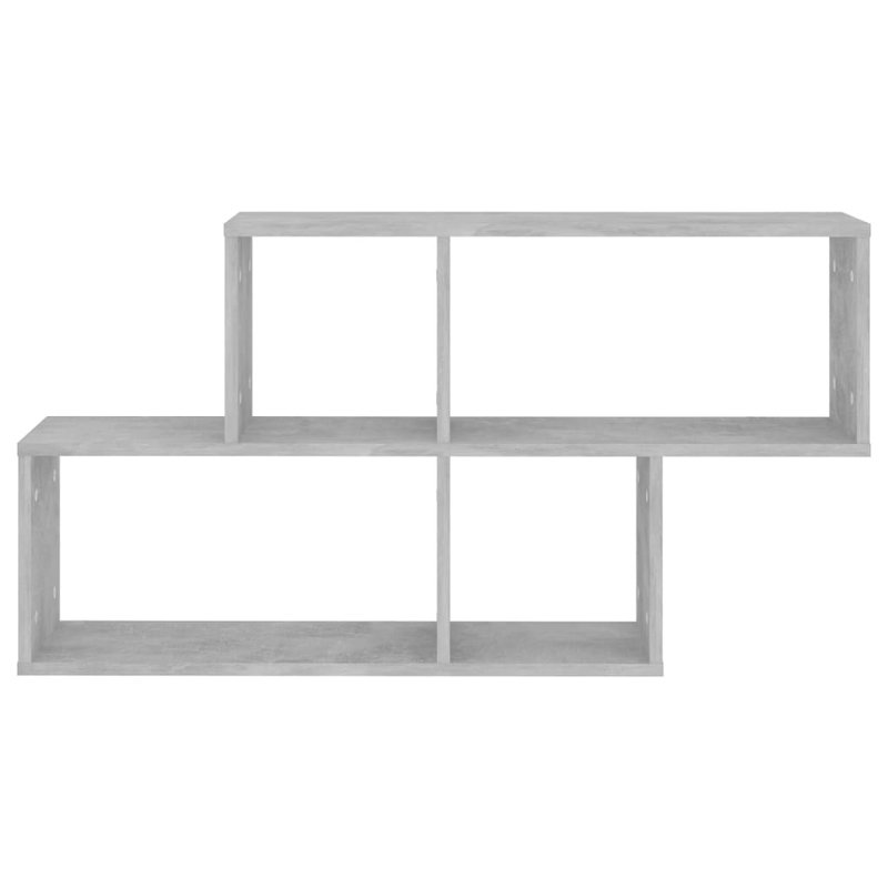 vidaXL Wall Shelf Concrete Gray Engineered Wood Medium Wall Mounting