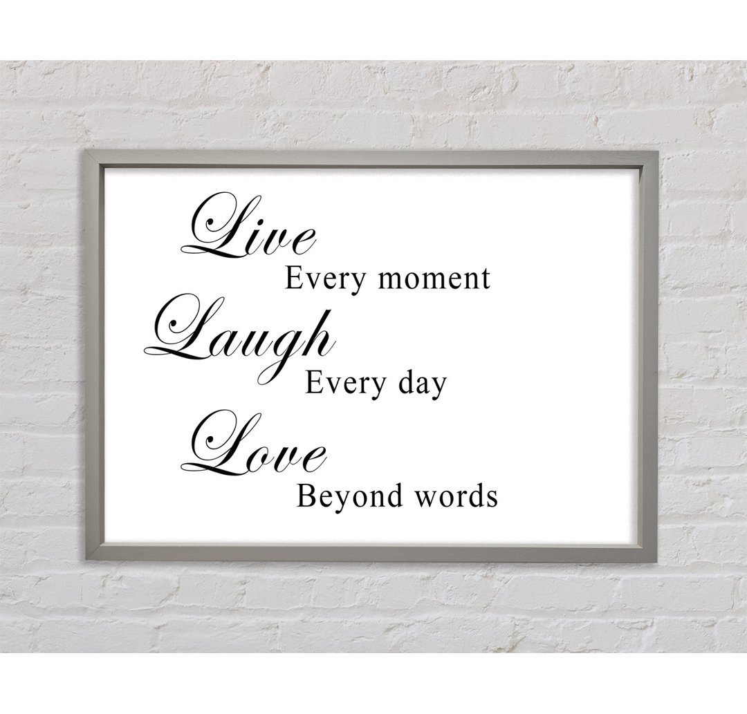 Love Quote Live Laugh Love Vivid Pink - Single Picture Frame Kunstdrucke auf Leinwand